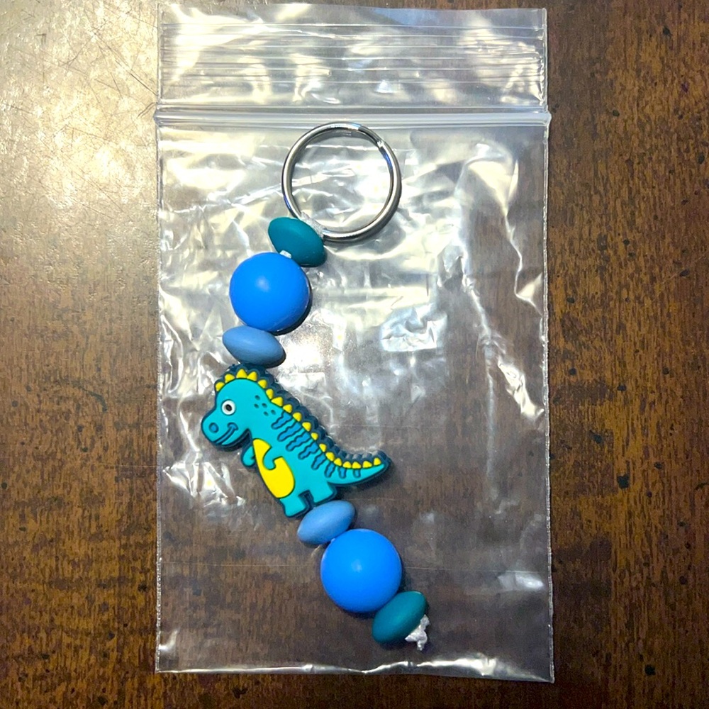 Handmade Dinasaur Ribbon Keychain